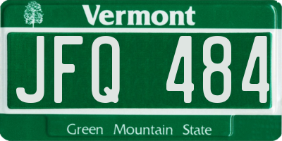 VT license plate JFQ484