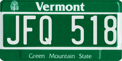 VT license plate JFQ518