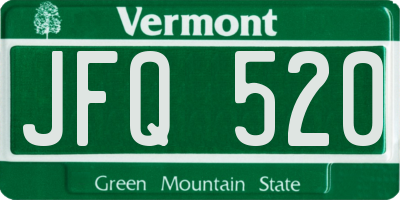 VT license plate JFQ520