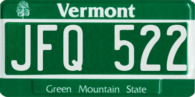 VT license plate JFQ522