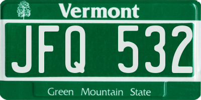 VT license plate JFQ532