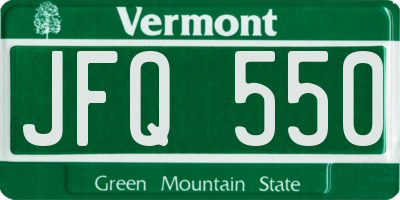 VT license plate JFQ550