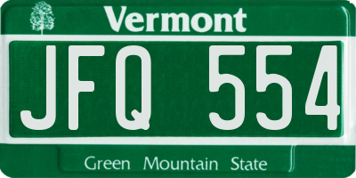 VT license plate JFQ554