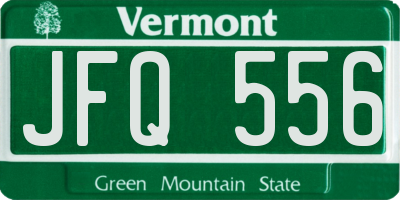 VT license plate JFQ556