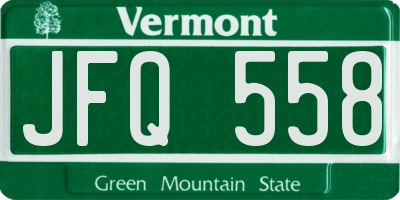VT license plate JFQ558