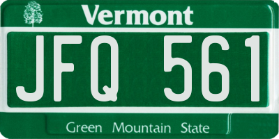 VT license plate JFQ561