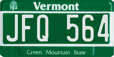 VT license plate JFQ564