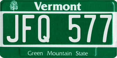 VT license plate JFQ577