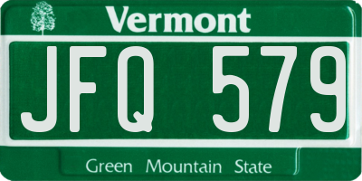 VT license plate JFQ579