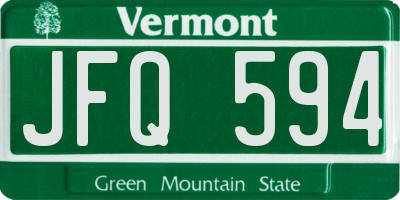 VT license plate JFQ594