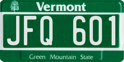 VT license plate JFQ601