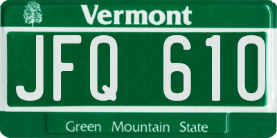 VT license plate JFQ610