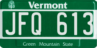 VT license plate JFQ613