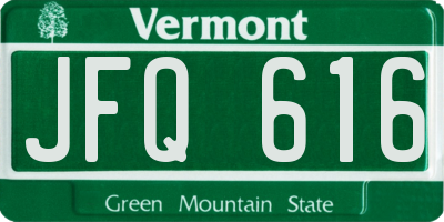 VT license plate JFQ616