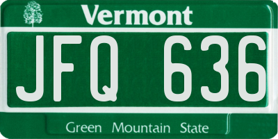 VT license plate JFQ636