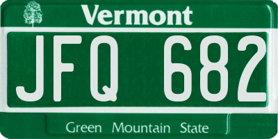 VT license plate JFQ682