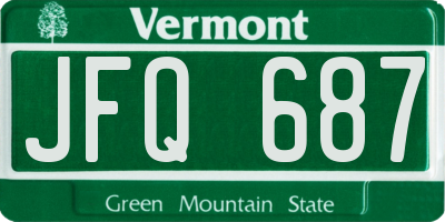 VT license plate JFQ687