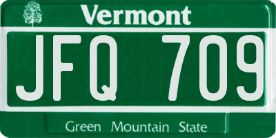 VT license plate JFQ709