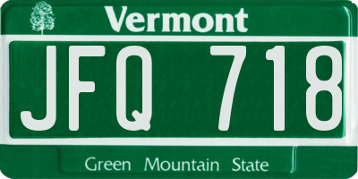 VT license plate JFQ718