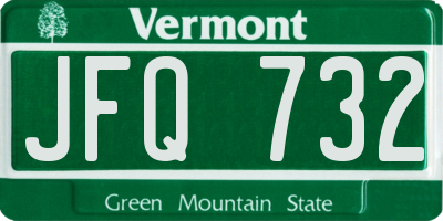 VT license plate JFQ732