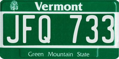 VT license plate JFQ733