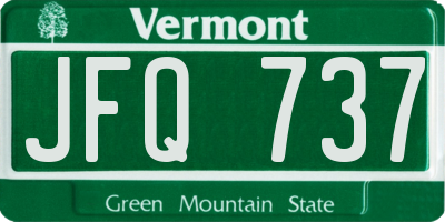 VT license plate JFQ737