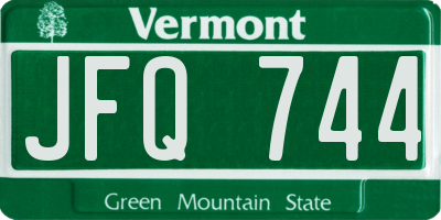 VT license plate JFQ744