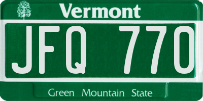 VT license plate JFQ770