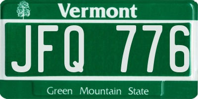 VT license plate JFQ776
