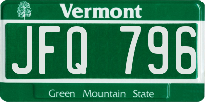 VT license plate JFQ796