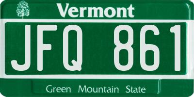 VT license plate JFQ861