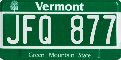 VT license plate JFQ877