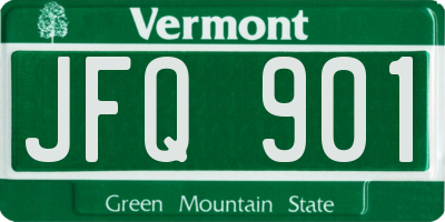 VT license plate JFQ901