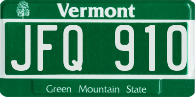 VT license plate JFQ910