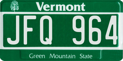 VT license plate JFQ964