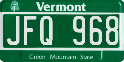 VT license plate JFQ968