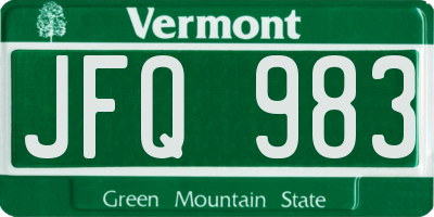 VT license plate JFQ983