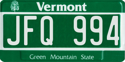 VT license plate JFQ994
