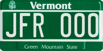 VT license plate JFR000