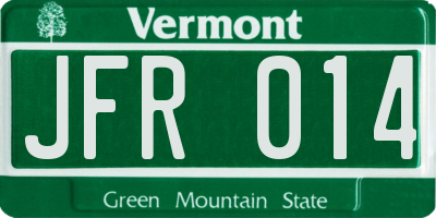 VT license plate JFR014
