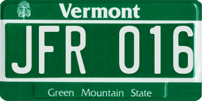 VT license plate JFR016