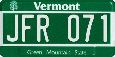 VT license plate JFR071