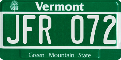 VT license plate JFR072