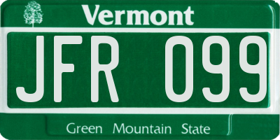 VT license plate JFR099