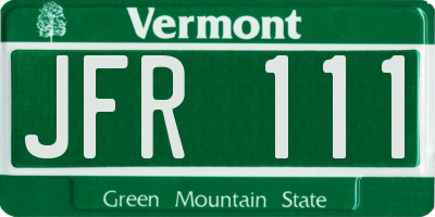 VT license plate JFR111