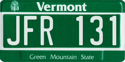VT license plate JFR131