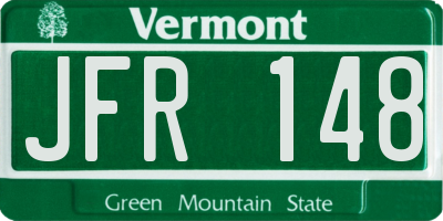 VT license plate JFR148