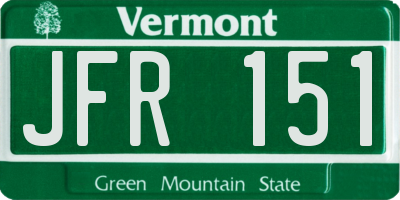 VT license plate JFR151