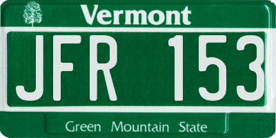 VT license plate JFR153
