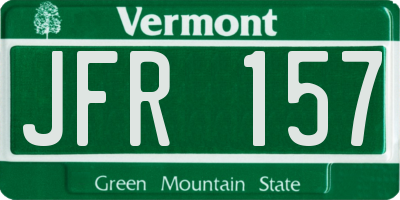VT license plate JFR157